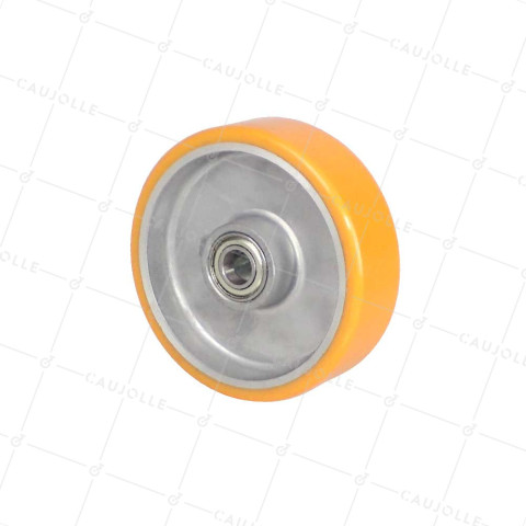 Ruota POLIURETANICA INDUSTRIALE DIAMETRO 125 MM CARICO 300 KG Cuscinetto A SFERE DI 15 MM - S2013 125/38 RB15 LM41 • Caujolle