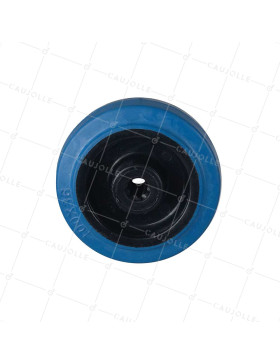 Ruota INDUSTRIALE NON MACCHIA CAUCCIOLO SOFFICE BLU DIAMETRO 100MM CARICO 150KG ASSE 12 MM RULLO