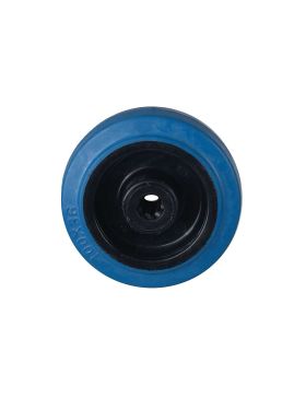 Ruota INDUSTRIALE NON MACCHIA CAUCCIOLO SOFFICE BLU DIAMETRO 100MM CARICO 150KG ASSE 12 MM RULLO