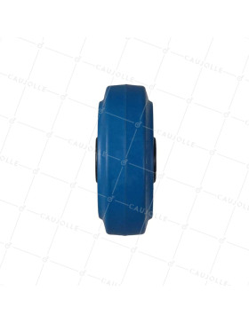 Ruota INDUSTRIALE NON MACCHIA CAUCCIOLO SOFFICE BLU DIAMETRO 100MM CARICO 150KG ASSE 12 MM RULLO