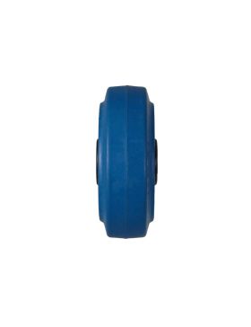 Ruota INDUSTRIALE NON MACCHIA CAUCCIOLO SOFFICE BLU DIAMETRO 100MM CARICO 150KG ASSE 12 MM RULLO