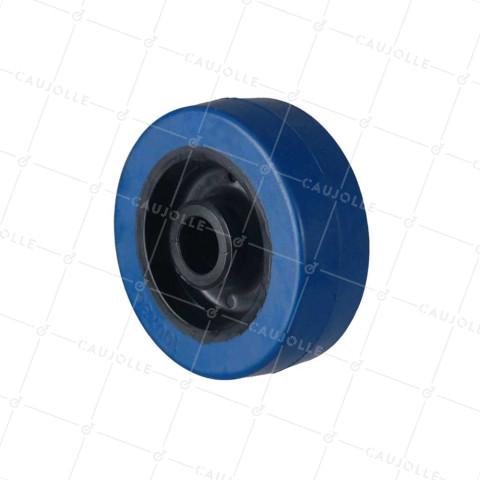 Ruota INDUSTRIALE NON MACCHIOLE CAUCCIOLO MORBIDO BLU DIAMETRO 100MM CARICO 150KG ASSE 20 MM - GAL BLU 100 L20-40 • Caujolle