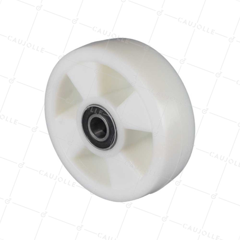 Ruota DI CARRELLO ELEVATORE IN NYLON RINFORZATO DIAMETRO 160 MM CARICO 500 KG Cuscinetto A SFERE 20 MM - S2480 160X50 RB20-55