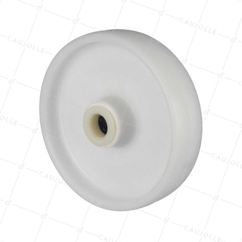 Ruota NYLON DIAMETRO 200 MM CARICO 200 KG ASSE 25 MM Cuscinetto A RULLI - S2450 200/49 LM60 RR25 • Caujolle