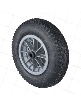 Ruota di carriola GONFIATA E PNEUMATICO CHIODATO 4APR DIAMETRO 400 MM CARICO 150 KG PER ASSE DI 20 MM - S1006P 400 L20/100 4PR AGRICOLO • Caujolle