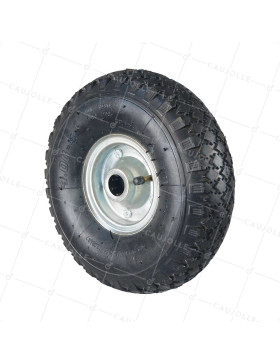 Ruota DI Carrello a mano GONFIATA CERCHIO IN ACCIAIO DIAMETRO 270 MM CARICO 150KG ASSE 25 MM - S2700T 270 MM R25 4.00-4 • Caujolle