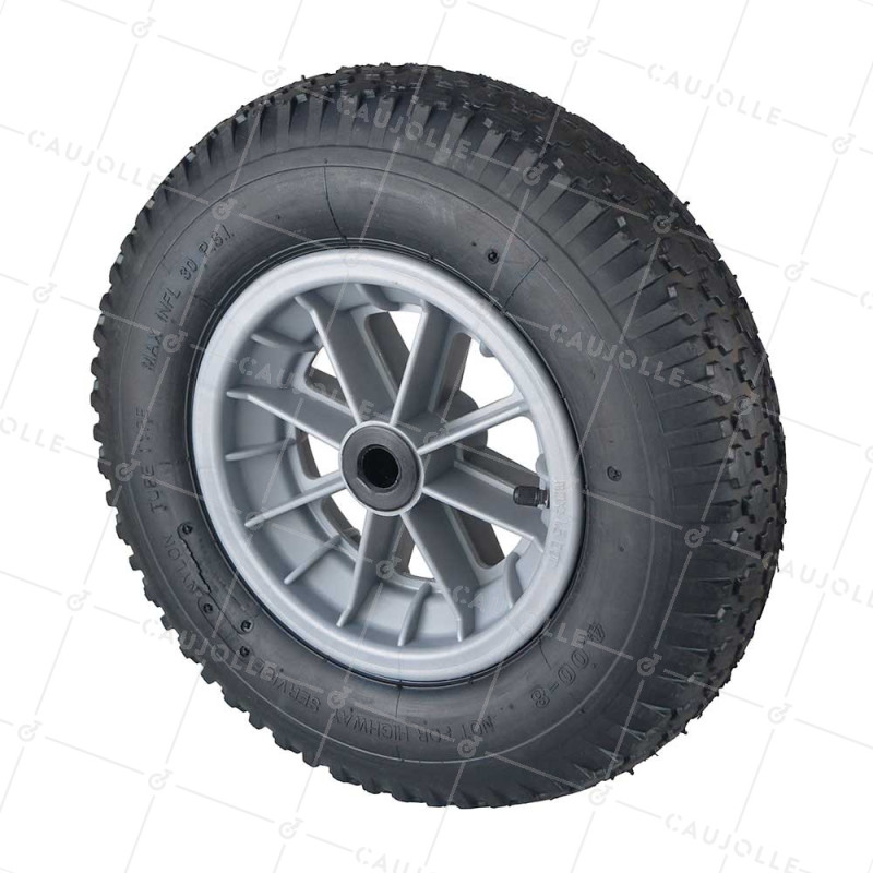 Ruota di carriola GONFIABILE ULTRA RINFORZATA PER MURATORI DIAMETRO 400 MM CARICO 250KG PER ASSE DI 20 MM - S1006P 4PRP