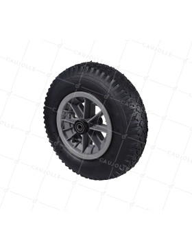 Ruota di carriola GONFIABILE ULTRA RINFORZATA DIAMETRO 400 MM CARICO 150 KG PER ASSE DI 16 MM CON Cuscinetto A SFERE - S1006P 400/8 4PR AGR R SFERE 16 • Caujolle