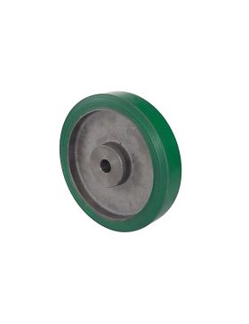 Ruota D'ENTRAINEMENT A CLAVETER IN POLIURETANO MORBIDO DIAMETRO 250/50 MM CARICO 1100KG - SFPU MORBIDO 250/50 A CLAVETER VERDE A