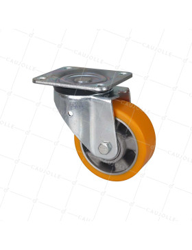 Ruota PIVOTANTE IN POLIURETANO RIM IN ALLUMINIO DIAMETRO 125 MM CARICO 350KG - S76AR 125 • Caujolle