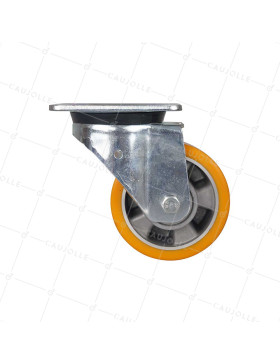 Ruota PIVOTANTE IN POLIURETANO RIM IN ALLUMINIO DIAMETRO 125 MM CARICO 350KG - S76AR 125