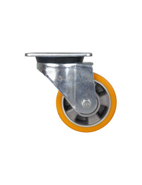 Ruota PIVOTANTE IN POLIURETANO RIM IN ALLUMINIO DIAMETRO 125 MM CARICO 350KG - S76AR 125