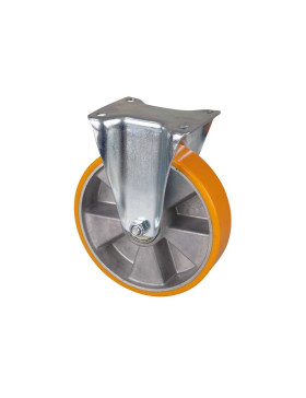 Ruota FISSA POLIURETANO CERCHIO ALLUMINIO DIAMETRO 200 MM CARICO 300KG - S75AR 200
