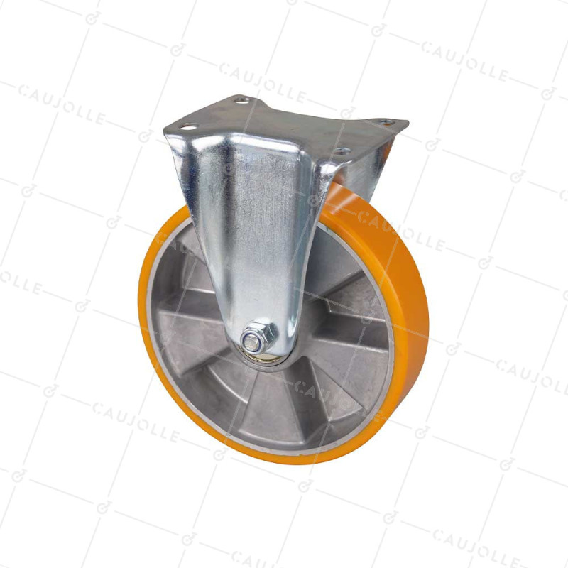 Ruota FISSA POLIURETANO CERCHIO ALLUMINIO DIAMETRO 200 MM CARICO 300KG - S75AR 200