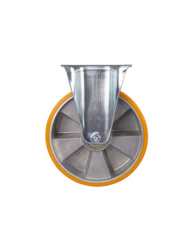 Ruota FISSA POLIURETANO CERCHIO ALLUMINIO DIAMETRO 200 MM CARICO 300KG - S75AR 200