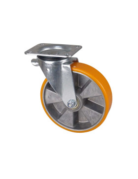 Ruota PIVOTANTE IN POLIURETANO RIM ALUMINIO DIAMETRO 200 MM CARICO 300KG - S74AR 200