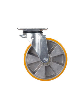 Ruota PIVOTANTE IN POLIURETANO RIM ALUMINIO DIAMETRO 200 MM CARICO 300KG - S74AR 200