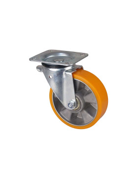 Ruota PIVOTANTE IN POLIURETANO RIM ALUMINIO DIAMETRO 160 MM CARICO 300KG - S74AR 160