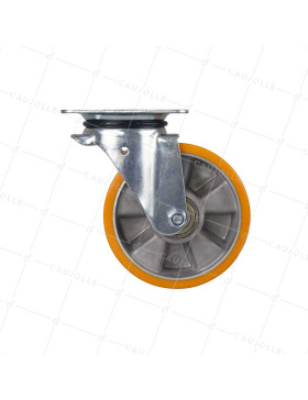 Ruota PIVOTANTE IN POLIURETANO RIM ALUMINIO DIAMETRO 160 MM CARICO 300KG - S74AR 160
