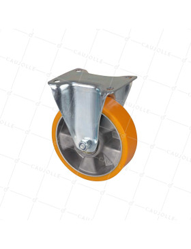 Ruota FISSA POLIURETANO RIM ALUMINIO DIAMETRO 160 MM CARICO 300KG - S75AR 160 • Caujolle