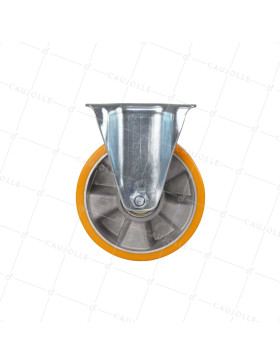 Ruota FISSA POLIURETANO RIM ALUMINIO DIAMETRO 160 MM CARICO 300KG - S75AR 160