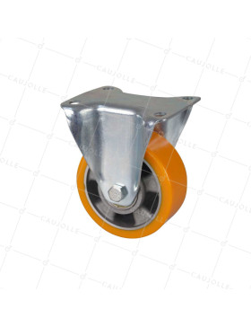 Ruota FISSA POLIURETANO CERCHIO ALLUMINIO DIAMETRO 125 MM CARICO 350KG - S75AR 125 • Caujolle