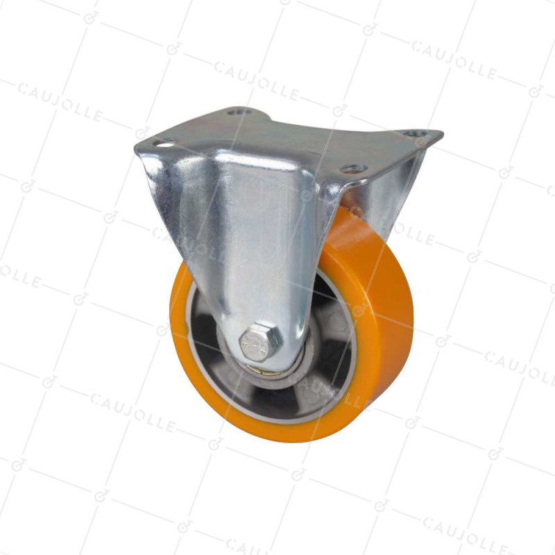 Ruota FISSA POLIURETANO CERCHIO ALLUMINIO DIAMETRO 125 MM CARICO 350KG - S75AR 125